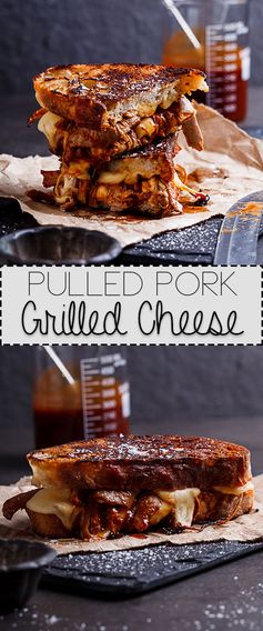 Pulled pork grilled cheese sandwich