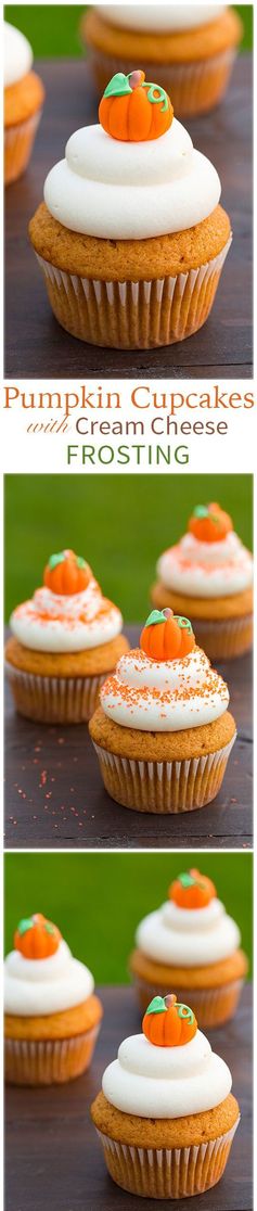 Pumpkin Cupcakes with Cream Cheese Frosting