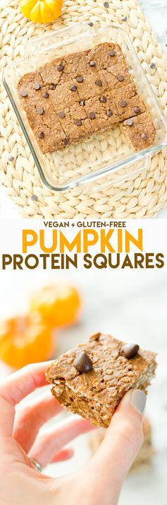 Pumpkin Protein Bars (Vegan + Gluten Free