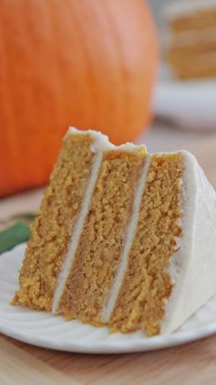 Pumpkin Spice Cake w/ Cinnamon Cream Cheese Frosting