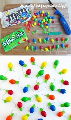 Quick and easy M&M and Mike and Ike Christmas Lights