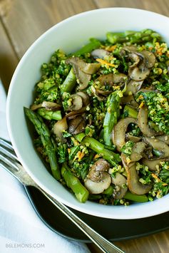 Quinoa Kale Bowl with Mushrooms & Asparagus