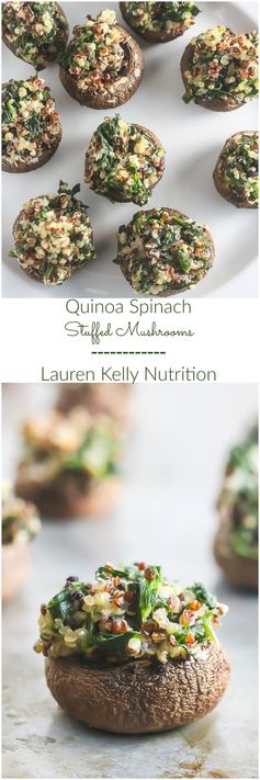 Quinoa Spinach Stuffed Mushrooms