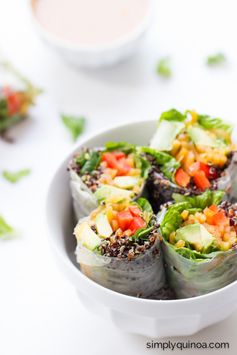 Quinoa Summer Rolls with a Thai Peanut Sauce