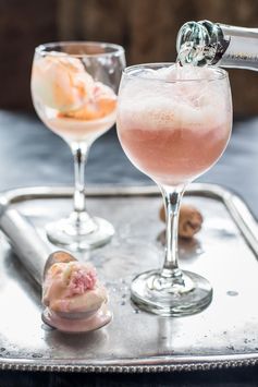 Rainbow Sherbet Champagne Floats