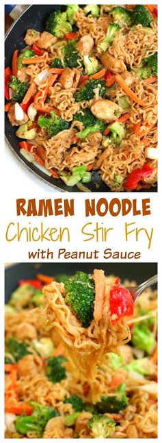 Ramen Noodle Chicken Stir Fry with Peanut Sauce