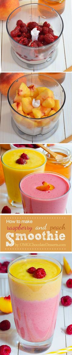 Raspberry and Peach Smoothie