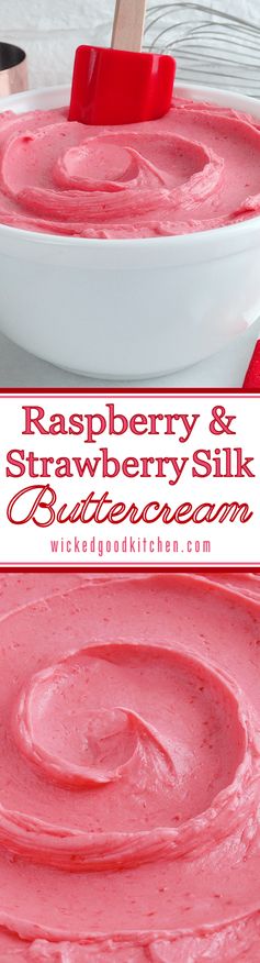 Raspberry and Strawberry Silk Buttercream