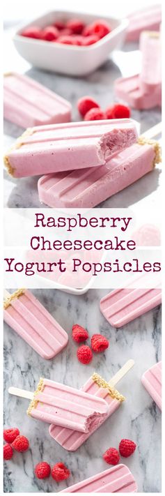 Raspberry Cheesecake Yogurt Popsicles