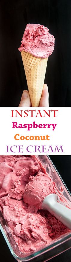 Raspberry Coconut Ice Cream