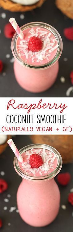 Raspberry Coconut Smoothie (dairy-free, vegan