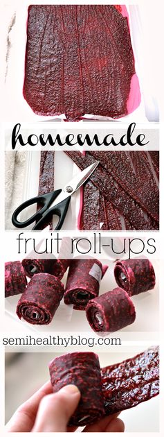 Raspberry Homemade Fruit Roll-Ups