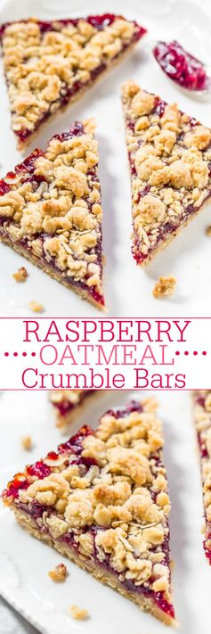 Raspberry Oatmeal Crumble Bars