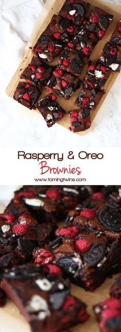 Raspberry Oreo Brownies