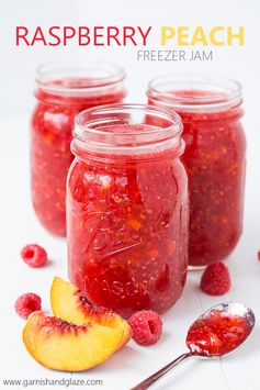 Raspberry Peach Freezer Jam