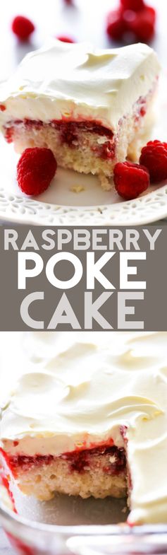 Raspberry Poke Cake