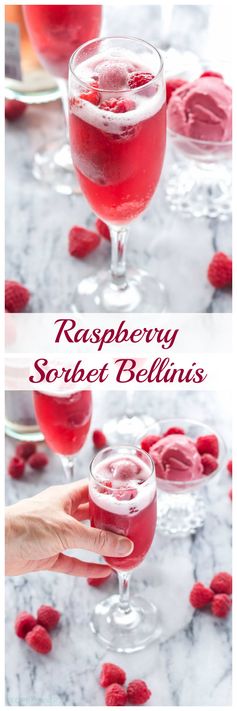 Raspberry Sorbet Bellinis