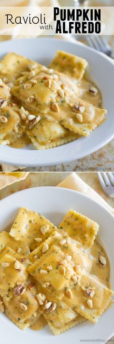 Ravioli with Pumpkin Alfredo