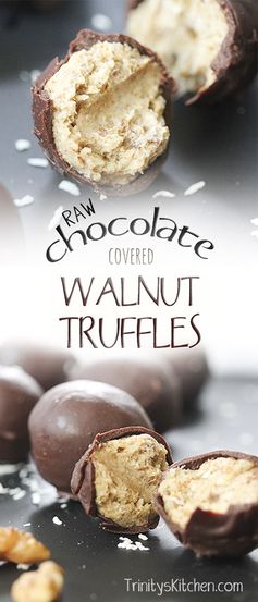 Raw chocolate covered walnut truffles - with excellent omega 3 health benefits