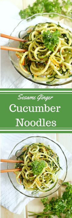 Raw Sesame Ginger Cucumber Noodles