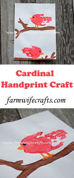 Red Cardinal Handprint Craft