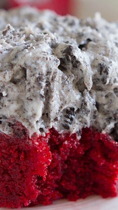 Red Velvet Sheet Cake Recipe with Cookies and Cream Frosting