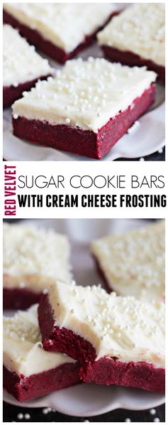 Red Velvet Sugar Cookie Bars with Cream Cheese Frosting