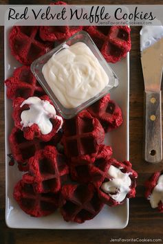 Red Velvet Waffle Iron Cookies