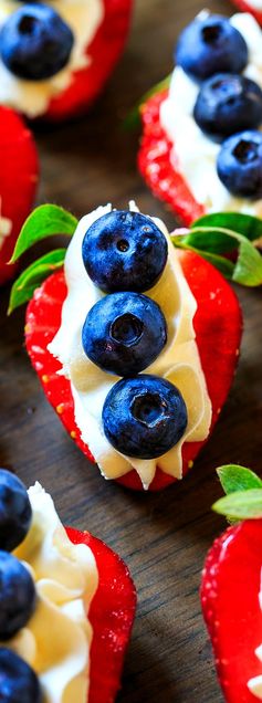 Red, White, and Blue Cheesecake Strawberries