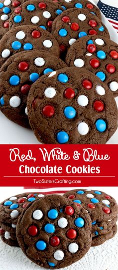 Red White and Blue Chocolate Cookies