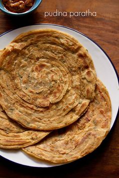 Restaurant style pudina paratha