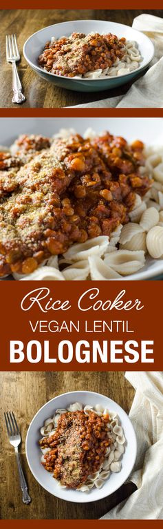 Rice Cooker Vegan Lentil Bolognese