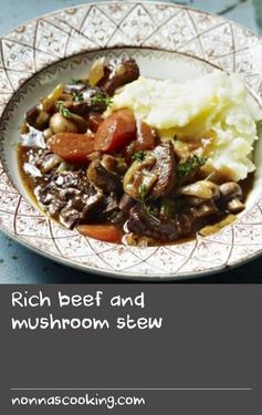 Rich beef and mushroom stew