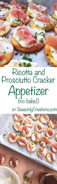 Ricotta and Prosciutto Cracker Appetizer