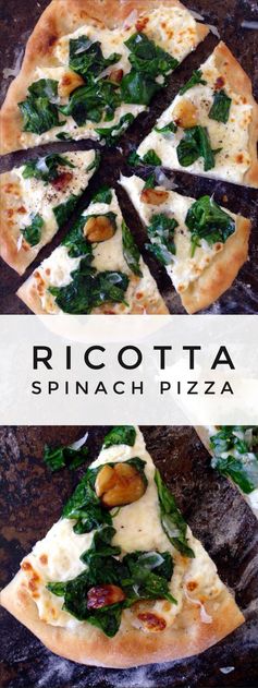 Ricotta Spinach Pizza Recipe (Pizza Bianca
