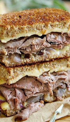 Roast beef smoked gouda grilled cheese