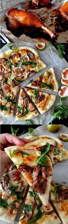 Roast Duck Pizza with Figs and Arugula