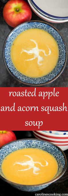 Roasted apple and acorn squash soup