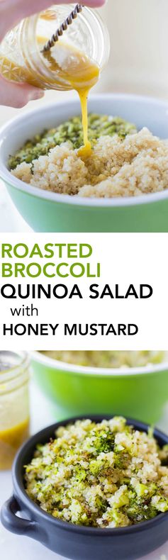 Roasted Broccoli Quinoa Salad with Honey Mustard Dressing