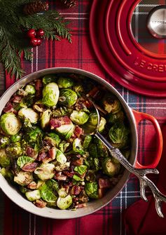 Roasted Brussels Sprouts with Pine Nuts and Bacon