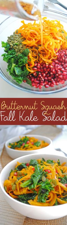 Roasted Butternut Squash Fall Kale Salad