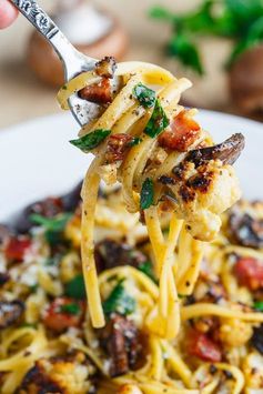 Roasted Cauliflower and Mushroom Carbonara