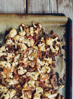 Roasted Cauliflower with Apples, Bacon and Balsamic Vinegar