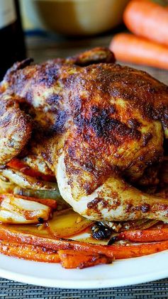 Roasted cornish hen and vegetables