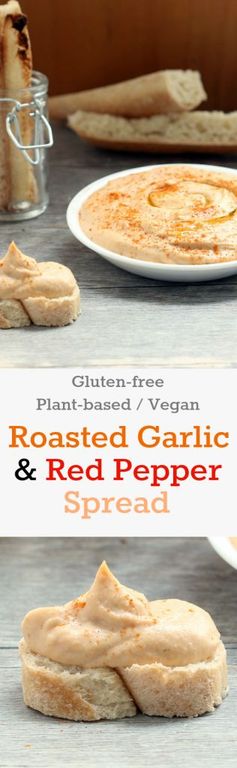 Roasted Garlic and Red Pepper Spread (Gluten-free, Vegan / Plant-based