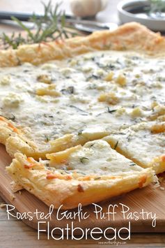 Roasted Garlic Puff Pastry Flatbread