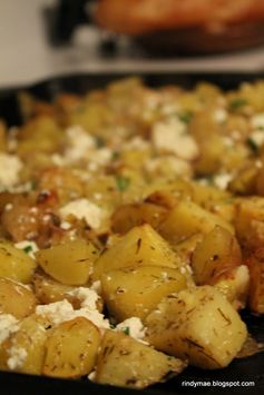 Roasted Greek Potatoes with Feta Cheese and Lemon