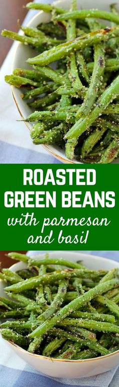 Roasted Green Beans with Parmesan and Basil