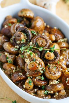 Roasted Mushrooms in a Browned Butter, Garlic and Thyme Sauce