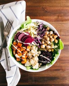 Roasted Nourish Bowl with Lemon Tahini Dressing